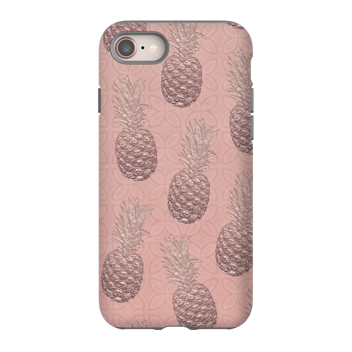 iPhone 8 StrongFit Shiny Pink Pineapple by Andrea Haase