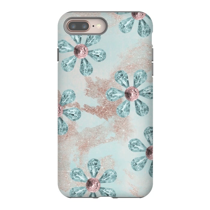iPhone 8 plus StrongFit Rhinesone Flower Sparkle by Andrea Haase