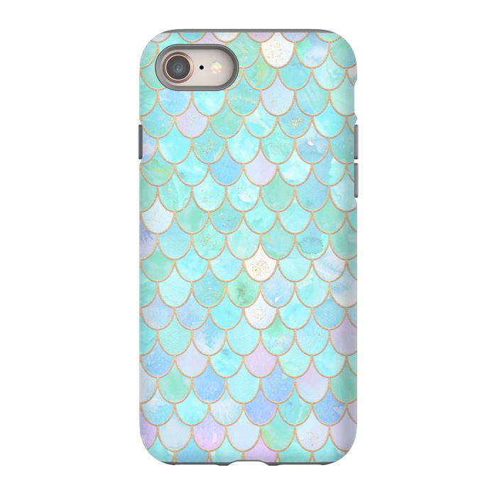 iPhone 8 StrongFit Pastel Trendy Chic Mermaid Scales by  Utart