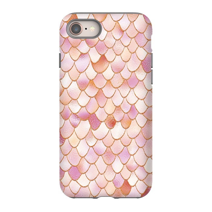 iPhone 8 StrongFit Wonky Rose Gold Mermaid Scales by  Utart