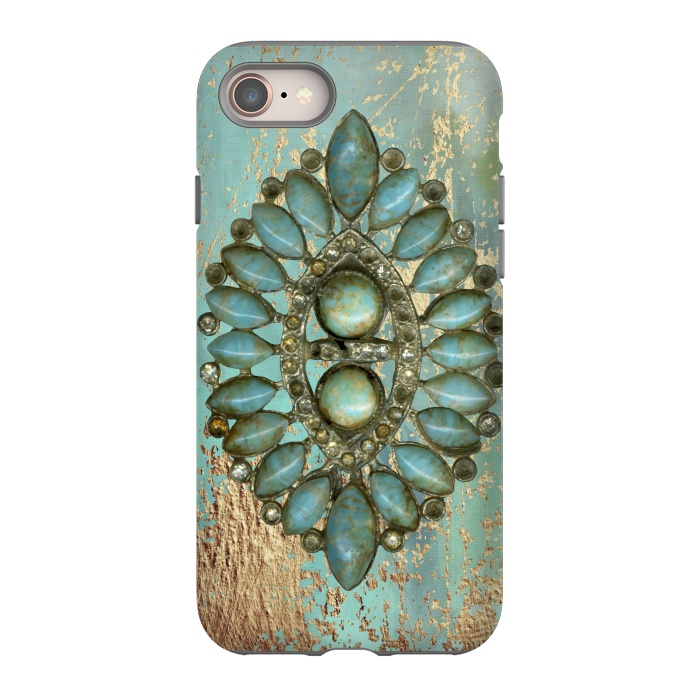 iPhone 8 StrongFit Turquoise Embellishment by Andrea Haase
