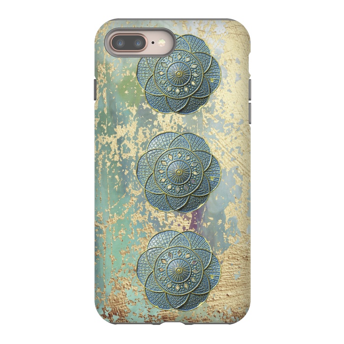 iPhone 8 plus StrongFit Precious Embellishment On Gold And Teal by Andrea Haase