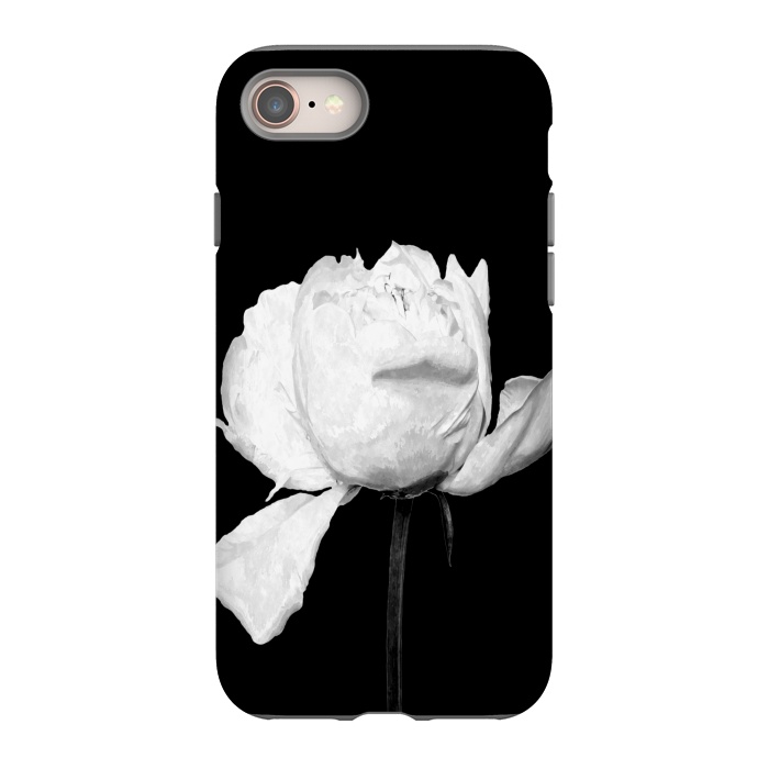 iPhone 8 StrongFit White Peony Black Background by Alemi