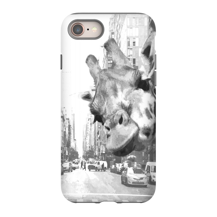 iPhone 8 StrongFit Black and White Selfie Giraffe in NYC by Alemi