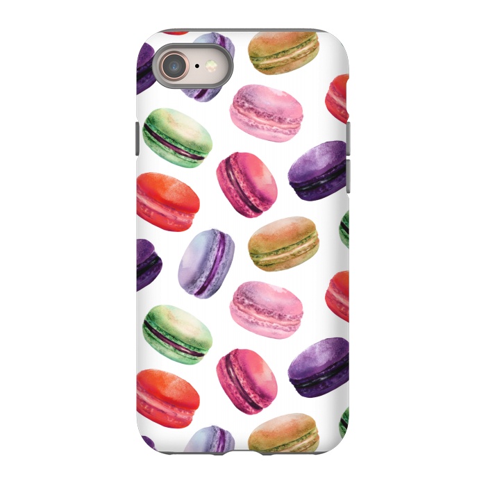 iPhone 8 StrongFit Macaroon Dance on White by DaDo ART