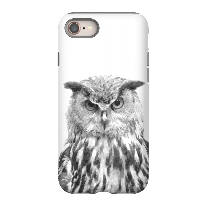 iPhone 8 StrongFit Black and White Owl by Alemi