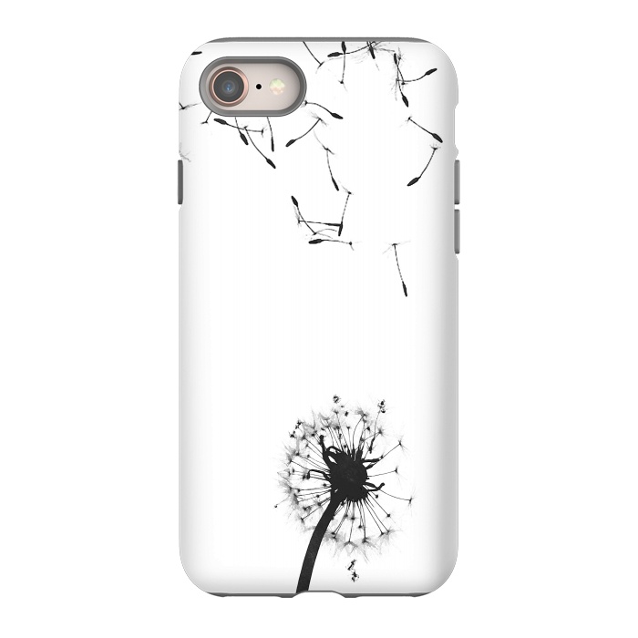 iPhone 8 StrongFit Black and White Dandelion #2 by Alemi