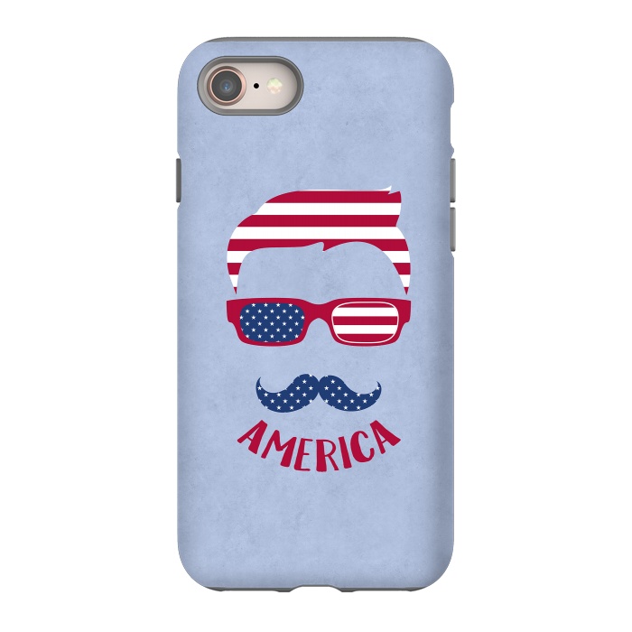 iPhone 8 StrongFit American Hipster Face 4th July by Andrea Haase