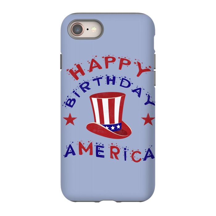 iPhone 8 StrongFit Happy Birthday America 4th July by Andrea Haase