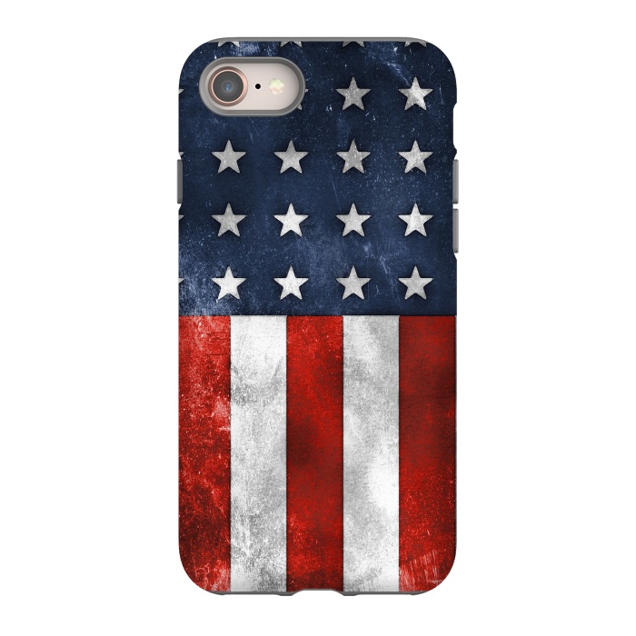 iPhone 8 StrongFit Grunge Style American Flag by Andrea Haase