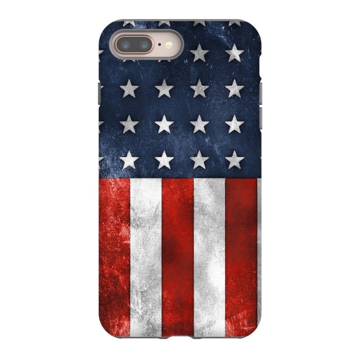 iPhone 8 plus StrongFit Grunge Style American Flag by Andrea Haase