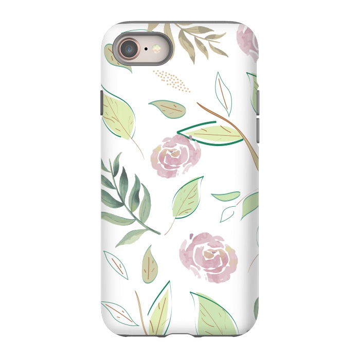 iPhone 8 StrongFit Festive Watercolor Flowers 3 by Bledi