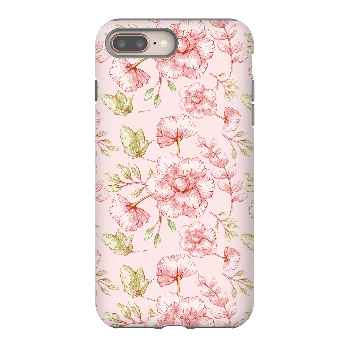 iPhone 8 plus StrongFit Pink Roses by  Utart