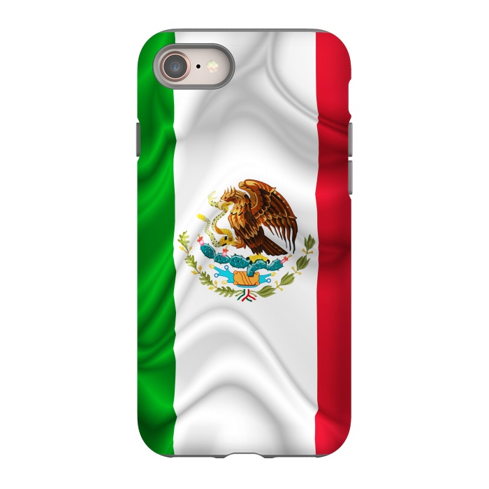 iPhone 8 StrongFit  Mexico Waving Silk Flag by BluedarkArt