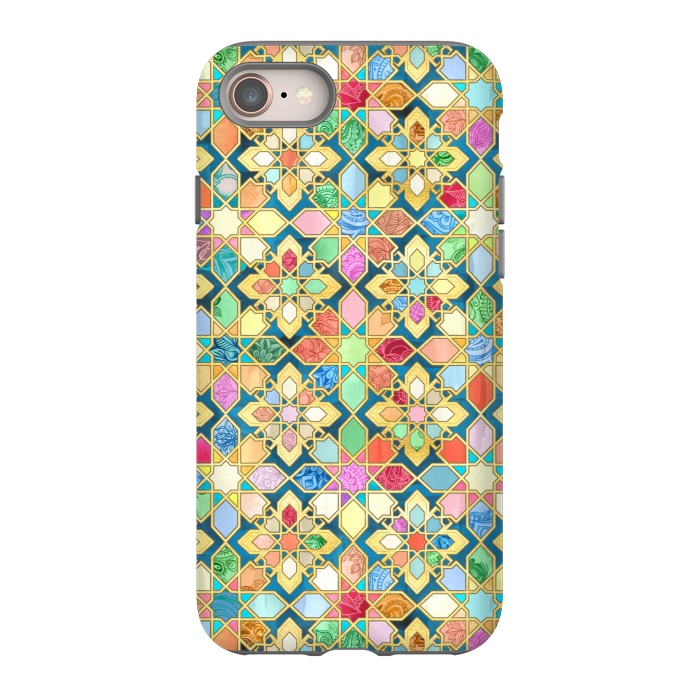 iPhone 8 StrongFit Gilded Moroccan Mosaic Tiles by Micklyn Le Feuvre