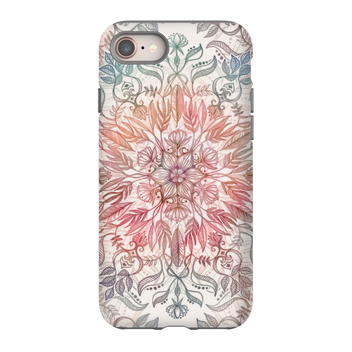 iPhone 8 StrongFit Autumn Spice Mandala in Coral and Cream by Micklyn Le Feuvre