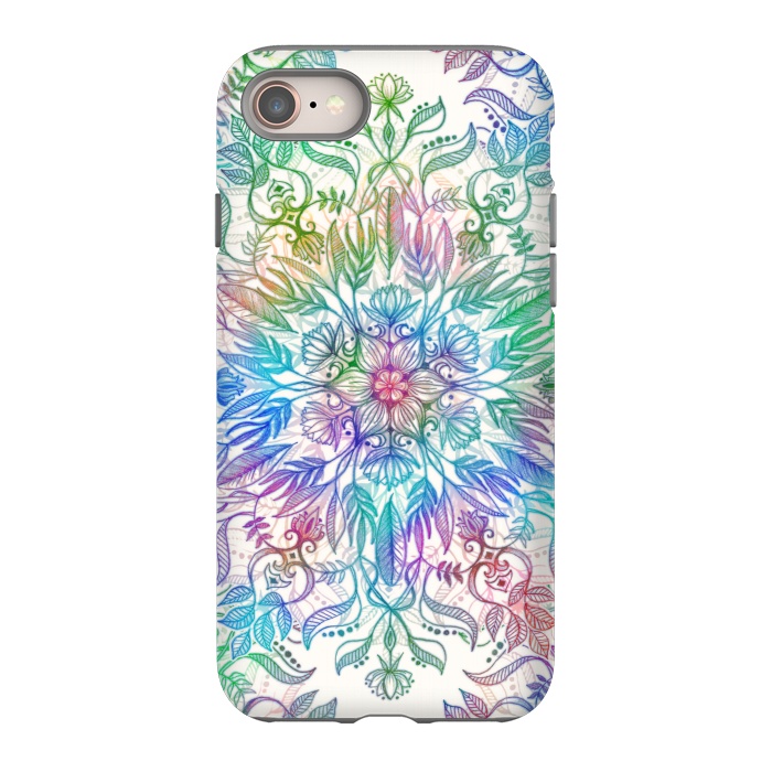 iPhone 8 StrongFit Nature Mandala in Rainbow Hues by Micklyn Le Feuvre