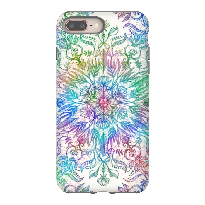 iPhone 8 plus StrongFit Nature Mandala in Rainbow Hues by Micklyn Le Feuvre