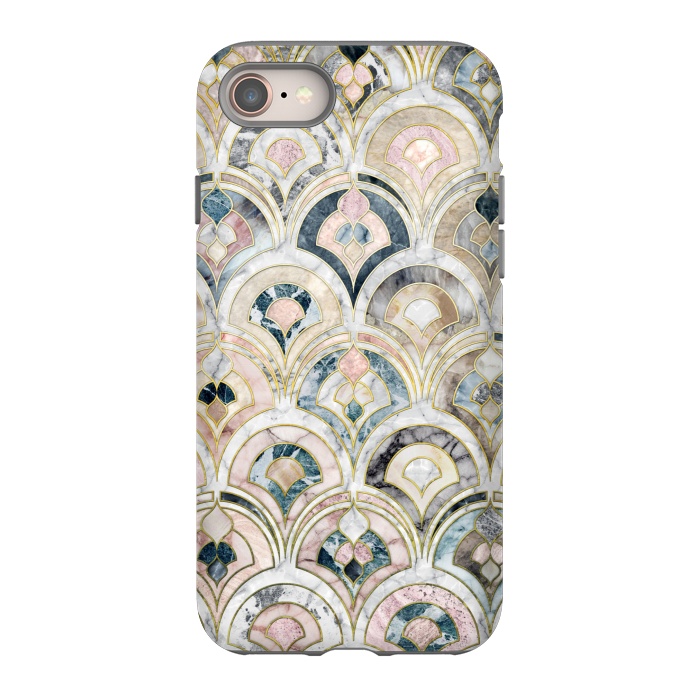 iPhone 8 StrongFit Art Deco Marble Tiles in Soft Pastels by Micklyn Le Feuvre