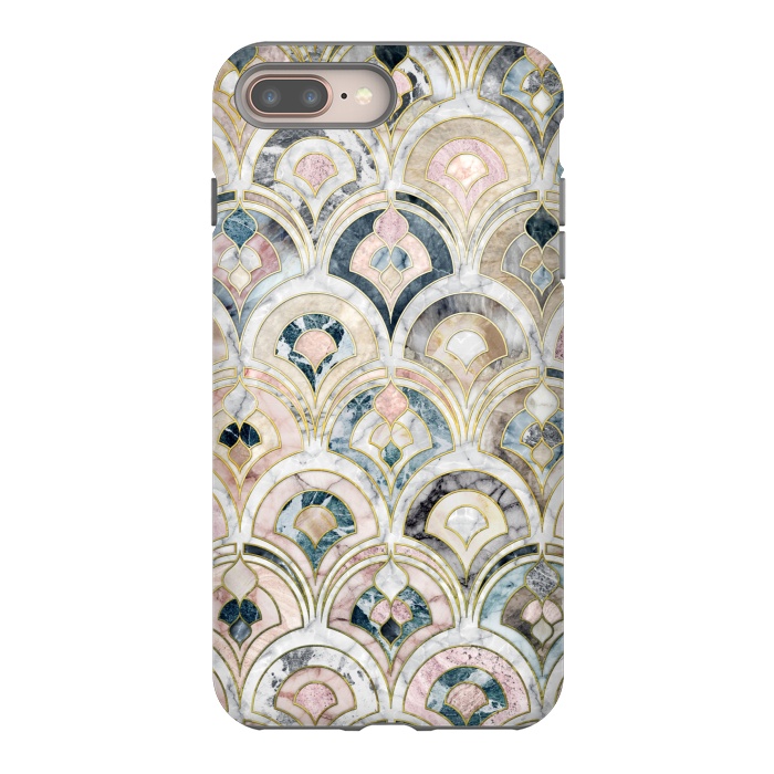 iPhone 8 plus StrongFit Art Deco Marble Tiles in Soft Pastels by Micklyn Le Feuvre