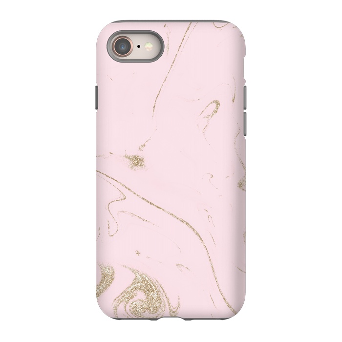 iPhone 8 StrongFit Luxe gold and blush marble image by InovArts