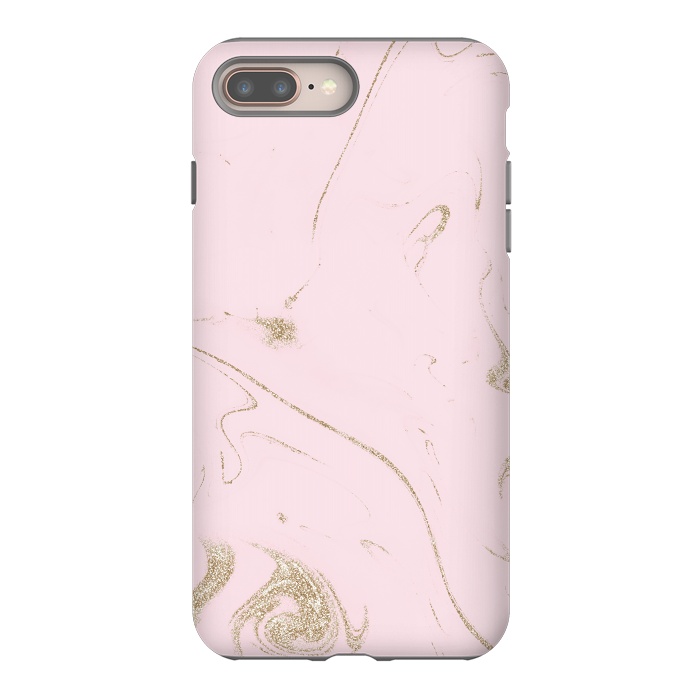 iPhone 8 plus StrongFit Luxe gold and blush marble image by InovArts