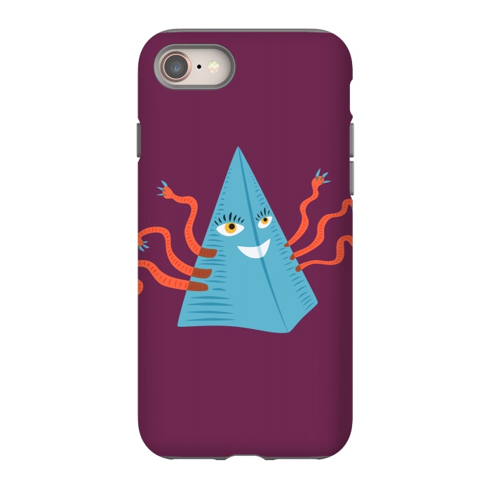 iPhone 8 StrongFit Weird Blue Alien Pyramid Character With Tentacles by Boriana Giormova