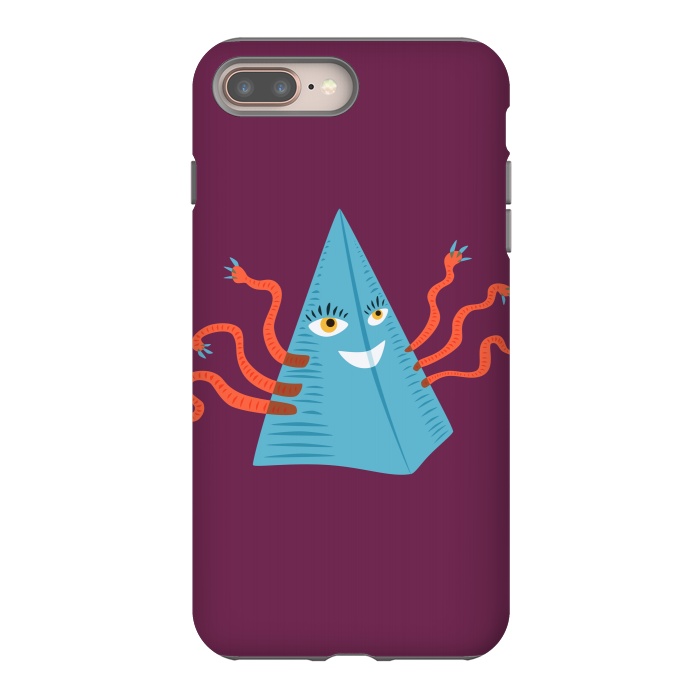 iPhone 8 plus StrongFit Weird Blue Alien Pyramid Character With Tentacles by Boriana Giormova