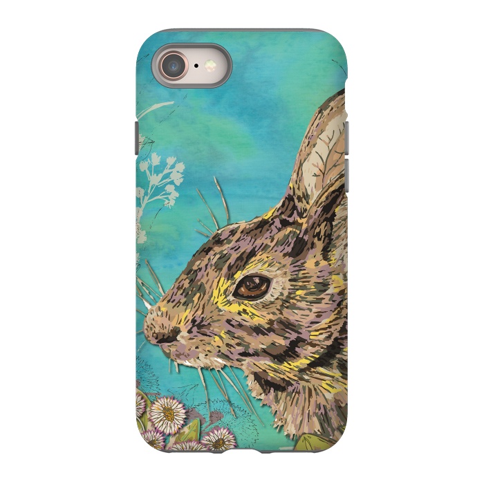 iPhone 8 StrongFit Rabbit and Daisies by Lotti Brown