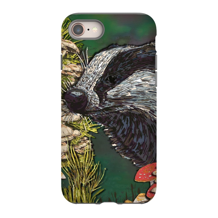 iPhone 8 StrongFit Badger Woodland Walk by Lotti Brown