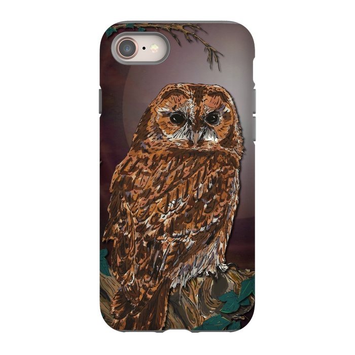 iPhone 8 StrongFit Tawny Owl - Mistress of the Night by Lotti Brown