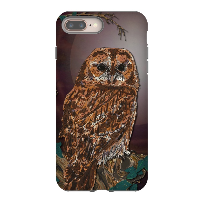 iPhone 8 plus StrongFit Tawny Owl - Mistress of the Night by Lotti Brown