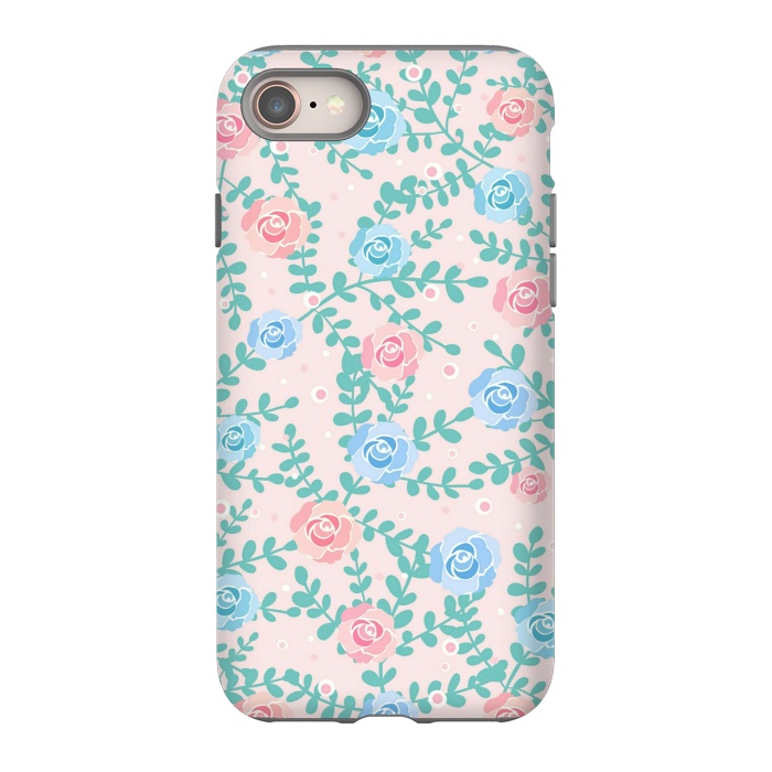 iPhone 8 StrongFit Pink blue roses by Jms