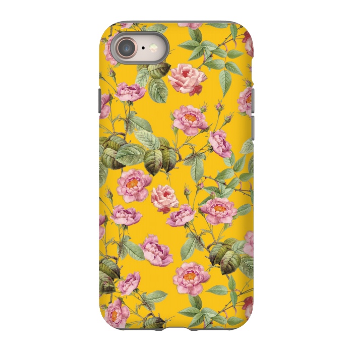iPhone 8 StrongFit Pink Roses on Yellow by  Utart