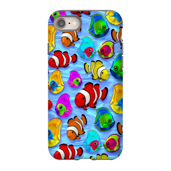 iPhone 8 StrongFit Tropical Colorful Fish Pattern by BluedarkArt