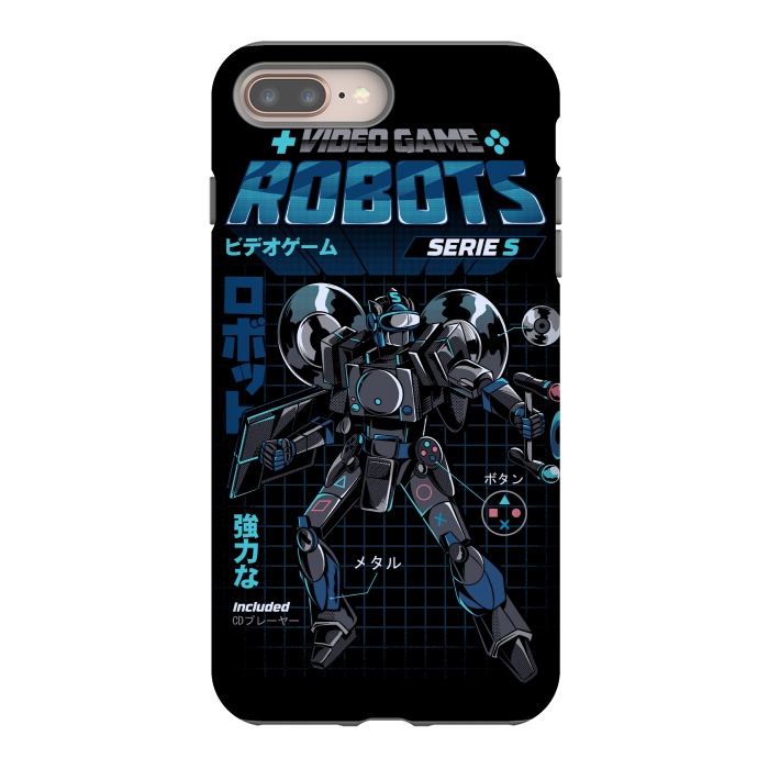iPhone 8 plus StrongFit Video Game Robot - Model S by Ilustrata