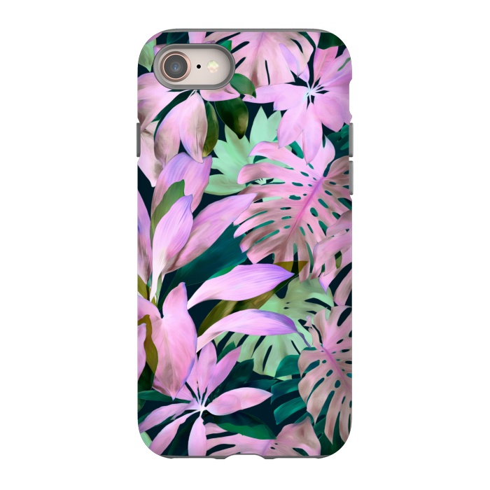 iPhone 8 StrongFit Tropical Night Magenta Jungle by Micklyn Le Feuvre