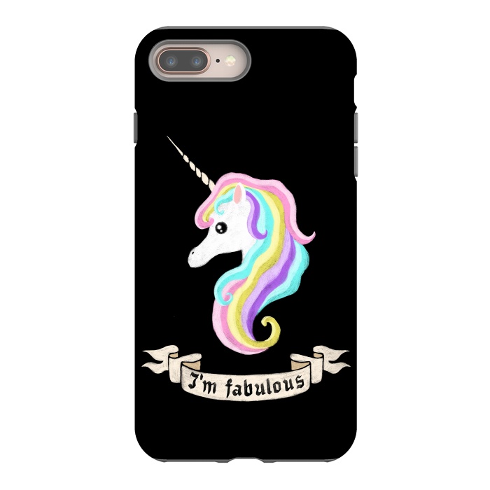 iPhone 8 plus StrongFit Fabulous unicorn by Laura Nagel