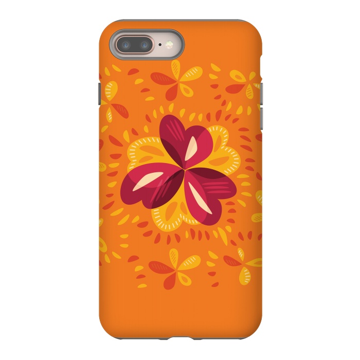 iPhone 8 plus StrongFit Abstract Clovers In Pink Yellow And Orange by Boriana Giormova