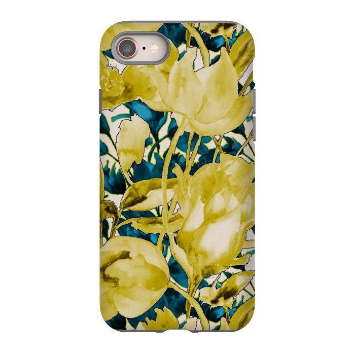 iPhone 8 StrongFit Yellow watercolour floral by Kashmira Baheti