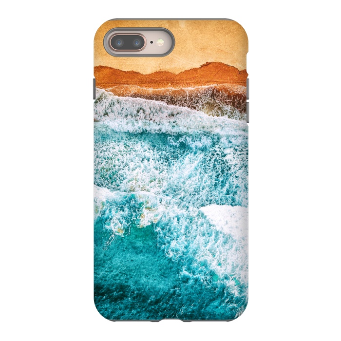iPhone 8 plus StrongFit Tropical VI - Beach Waves II by Art Design Works