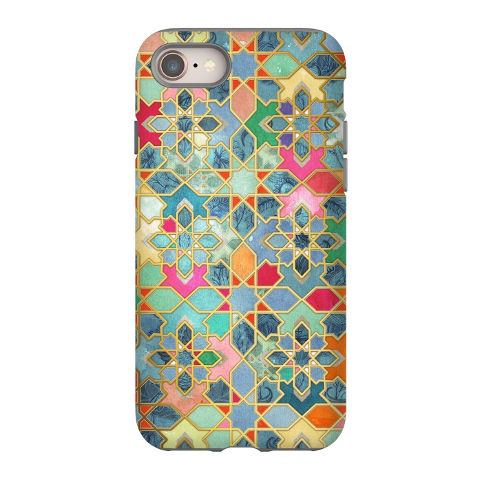 iPhone 8 StrongFit Gilt & Glory - Colorful Moroccan Mosaic by Micklyn Le Feuvre