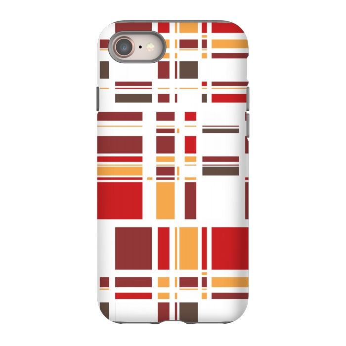 iPhone 8 StrongFit Fourth Dimension Red Plaid by Majoih