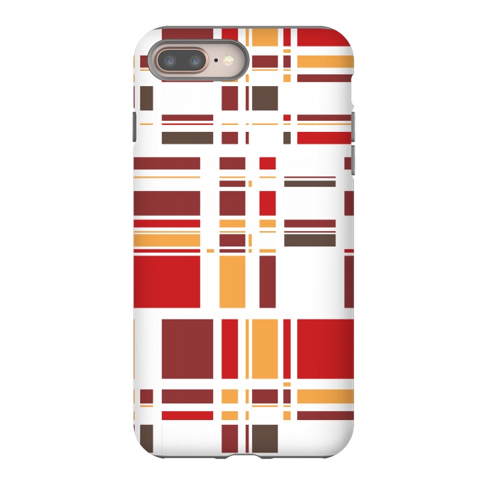 iPhone 8 plus StrongFit Fourth Dimension Red Plaid by Majoih