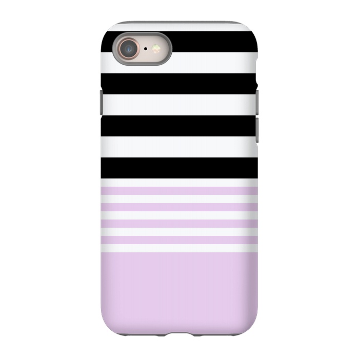 iPhone 8 StrongFit pink black stripes by Vincent Patrick Trinidad