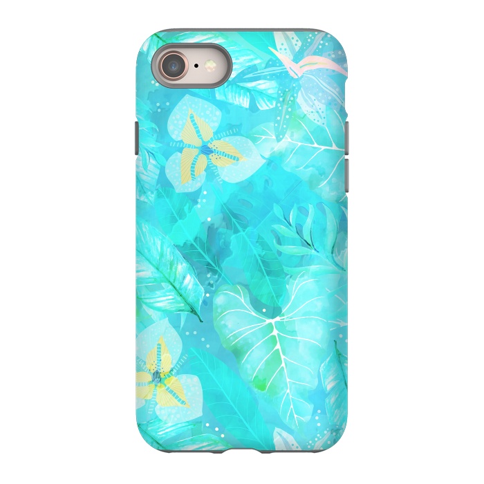 iPhone 8 StrongFit Teal Aloha Jungle by  Utart