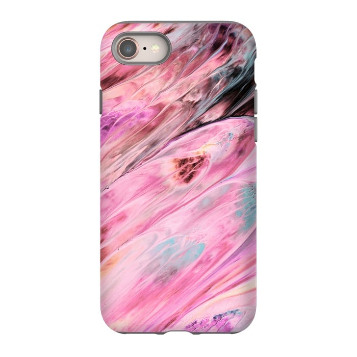 iPhone 8 StrongFit Pink and Black Ink Marble by  Utart
