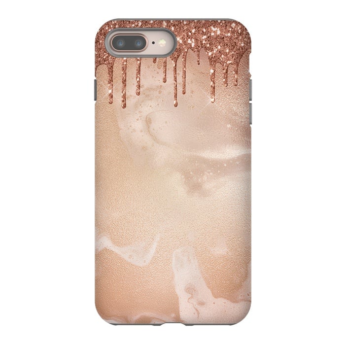 iPhone 8 plus StrongFit Copper Glitter Rain by  Utart