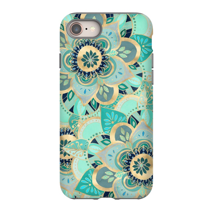 iPhone 8 StrongFit Emerald and Gold Mandalas by Tangerine-Tane