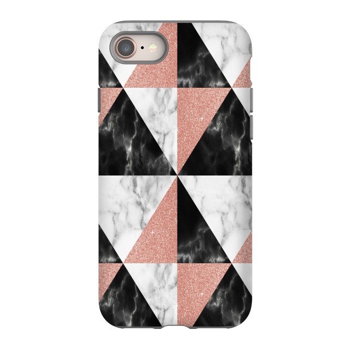iPhone 8 StrongFit Marble Triangles Geometric by Alemi